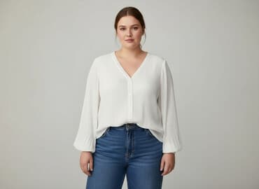 białe gladka bluzki: Bluzka damska, rozmiar 4XL — 7