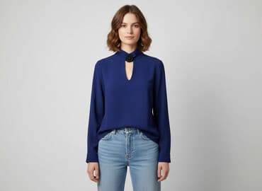 granatowe bluzki: Bluzka damska, rozmiar L — 6