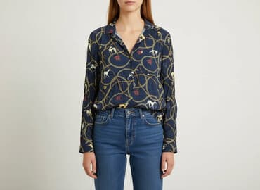 granatowe bluzki: Reserved, Bluzka damska, rozmiar M — 7