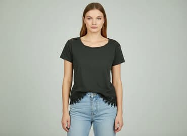 koronkowe bluzki z krótkim rekawem: Bluzka damska, rozmiar M — 6