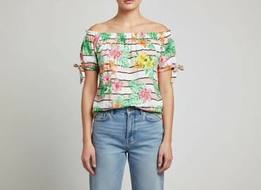 bluzki hiszpanki w kwiaty: Bluzka damska, rozmiar M — 7