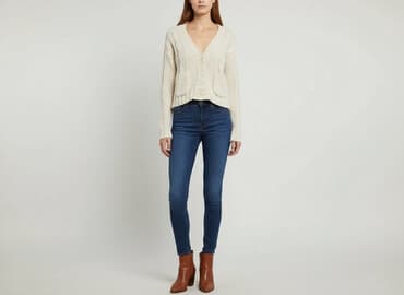 rozpinana kamizelka na drutach: Vila, Kardigan damski, rozmiar M — 7