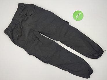czarne cargo pull and bear: Bershka, Spodnie cargo damskie, rozmiar S — 4