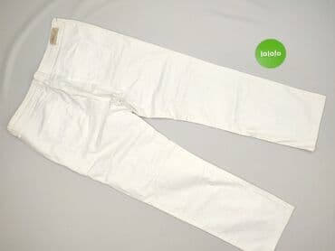 white jeans mom fit: Spodnie materiałowe damskie, rozmiar 3XL — 3