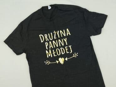 czarne t shirty ze złotym nadrukiem: T-shirt damski, rozmiar L — 1