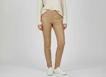 kurtka ze skóry ekologicznej zara: Zara, Spodnie materiałowe damskie, rozmiar M — 1