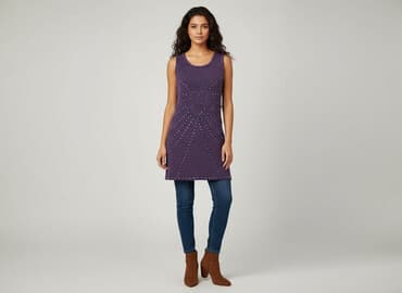 fioletowa sukienka z długim rękawem: Sukienka damska, rozmiar XS — 1