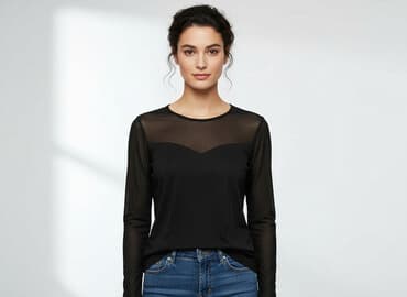 czarne bluzki siateczka: Tom Rose, Bluzka damska, rozmiar L — 11