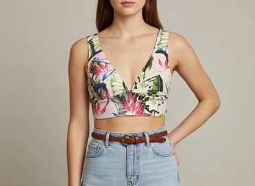 bluzki z printem: Topshop, Top damski, rozmiar XS — 7