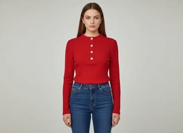 czerwone bluzki: Bluzka damska, rozmiar S — 1