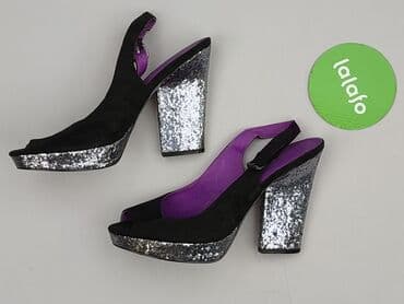 czarne sandały na obcasie allegro: Sandały damskie, 41 — 2