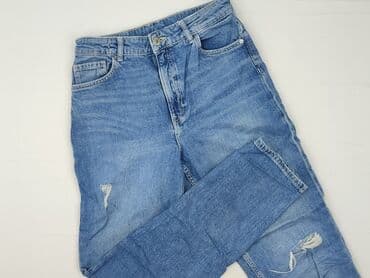 woskowane spodnie z wysokim stanem zara: Spodnie jeansowe, H&M, 12 lat, 152, stan - Bardzo dobry — 1