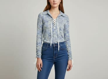 bluzki jedwabne wzorzyste: KappAhl, Bluzka damska, S — 8