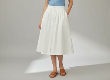 biała spódnice plisowane midi: Women`s skirt, size S — 1