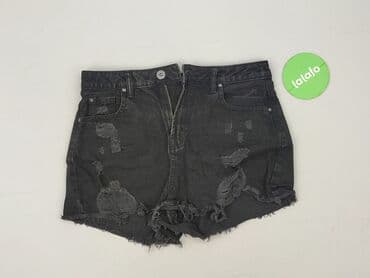 czarne krótkie spodenki z dziurami: Boohoo, Szorty damskie, rozmiar M — 2