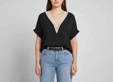 shein czarne bluzki: Shein Curve, Bluzka damska, rozmiar XL — 6