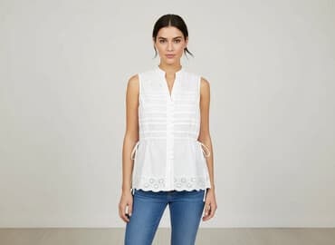 bawełniane białe bluzki: Yessica, Bluzka damska, rozmiar M — 7