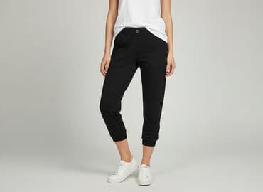 joggery damskie czarne allegro: Spodnie 3/4 damskie, rozmiar S — 6