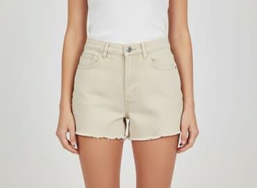 spodenki jeansowe z wysokim stanem pull and bear: PULL&BEAR, Szorty damskie, rozmiar XS — 6