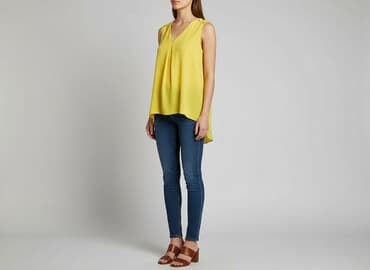 żółte bluzki z krótkim rękawem: F&F, Bluzka damska, rozmiar M — 6