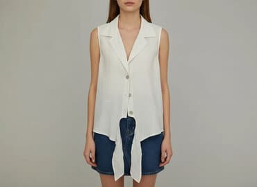 białe luźna bluzki: Bluzka damska, rozmiar L — 7