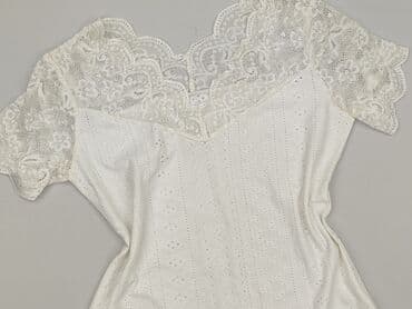 białe bluzki z haftem angielskim: Bluzka damska, rozmiar S — 1