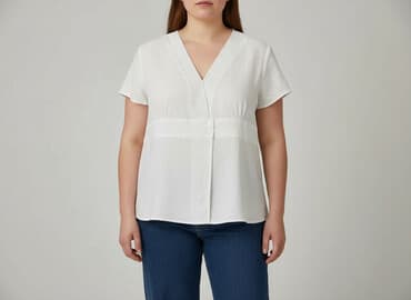 biała jedwabna bluzka damska: Bluzka damska, rozmiar XL — 6