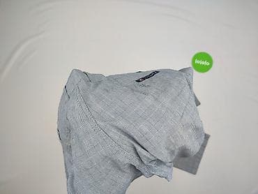 spodnie by love me: Męskie spodnie materiałowe w kratkę – szare - Rozmiar: 46 (z metki — 5