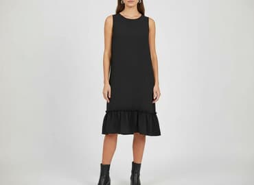 czarna sukienka z przezroczystymi rękawami: Women`s dress, size S — 1