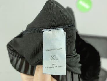 czarne legginsy z wysokim stanem push up: Legginsy Ze skóry ekologicznej damskie, rozmiar XL — 4