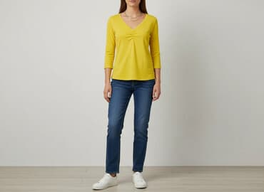 żółte bluzki z krótkim rękawem: Bluzka damska, rozmiar M — 7