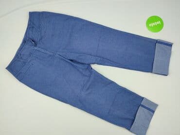 spodnie baggy jeans: Spodnie materiałowe damskie, L — 2