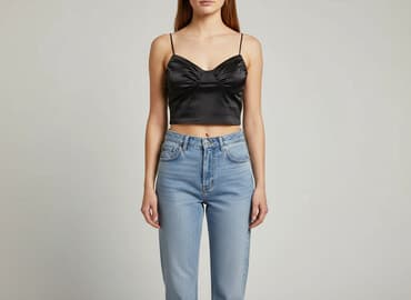 satynowa sukienka: Top damski, rozmiar L — 6