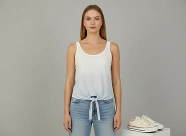 bluzki białe basic: Sinsay, Bluzka damska, rozmiar S — 1