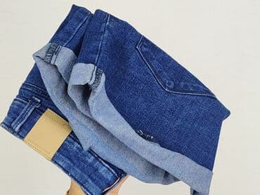 krótkie spodenki z wysokim stanem w paski: Stradivarius, Szorty damskie, rozmiar S — 6