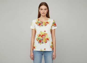 suknia biala: Pieces, T-shirt damski, rozmiar S — 6