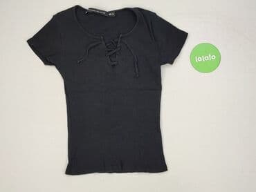 czarne t shirty damskie w serek: T-shirt damski, rozmiar M — 2