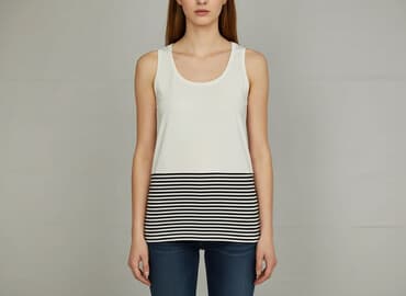 bluzki basic w paski: Women`s T-shirt, size S — 1