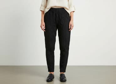 spodnie czarne damskie z niskim stanem: Spodnie materiałowe damskie, rozmiar S — 1