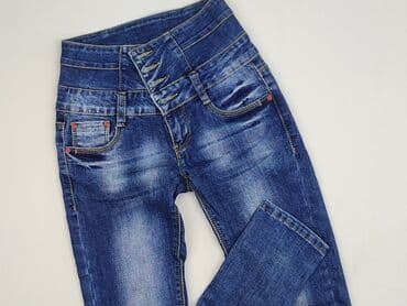 biale szerokie jeansy: Jeansy damskie, rozmiar 2XS — 1