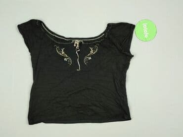 top z piórami czarny: Hennes, Bluzka damska, rozmiar M — 2