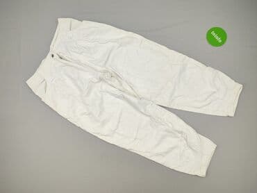 biale szerokie jeansy: Spodnie materiałowe damskie, rozmiar L — 2