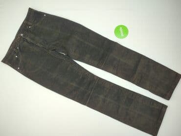 brazowe spodnie woskowane: Spodnie materiałowe damskie, XL — 2