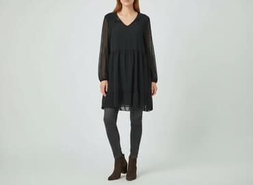 czarna sukienka z przezroczystymi rękawami: Women`s dress, size M — 1