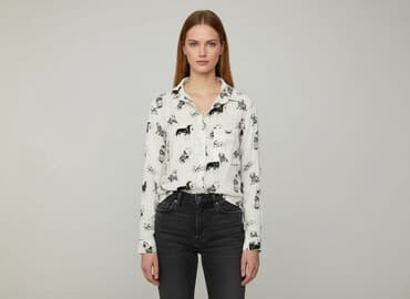 body biale z kolnierzykiem: Cropp, Koszula damska, rozmiar M — 6