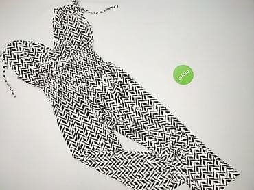 rysunki ubrań: Kombinezon damski L/XL – czarno-biały, geometryczny wzór - Fason — 2