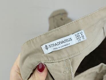 beżowe buty na koturnie ccc: Stradivarius, Spodnie 3/4 damskie, rozmiar M — 4