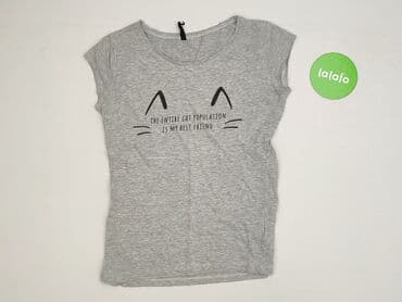 ubrania z kotami: Sinsay, T-shirt damski, rozmiar S — 3