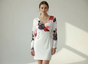 kombinezon narciarski bialy: Sukienka damska, rozmiar M — 7