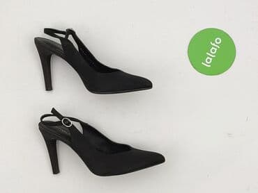 ccc srebrne sandały na obcasie: Półbuty damskie, rozmiar 40 — 4